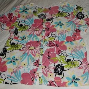 Dressbarn Top Pink floral SS Print 22/24